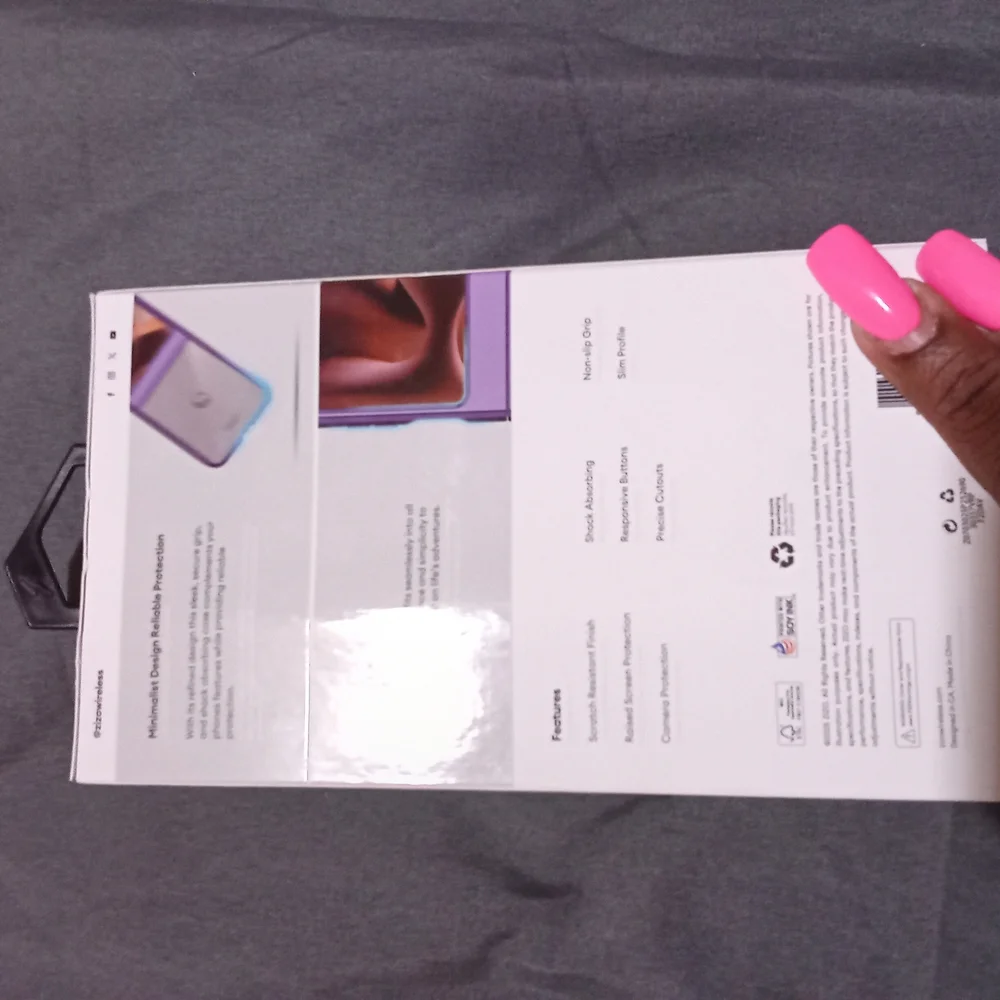 Motorola Smartphone with Blue and Purple Accents Come With A Purple Phone Case